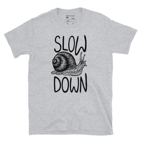 Slow Down Black & White Snail Unisex T-Shirt