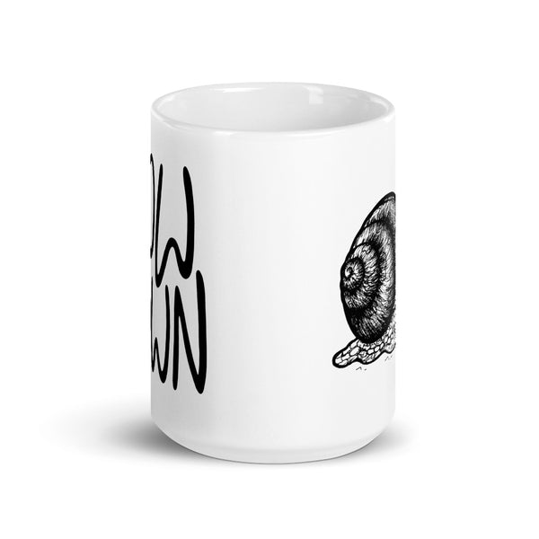 Slow Down Black & White Snail Mug