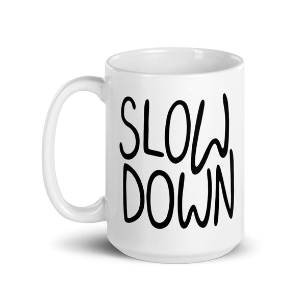Slow Down Black & White Snail Mug