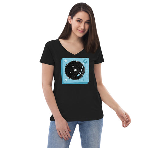 Cosmic Record Player Women’s V-Neck T-Shirt