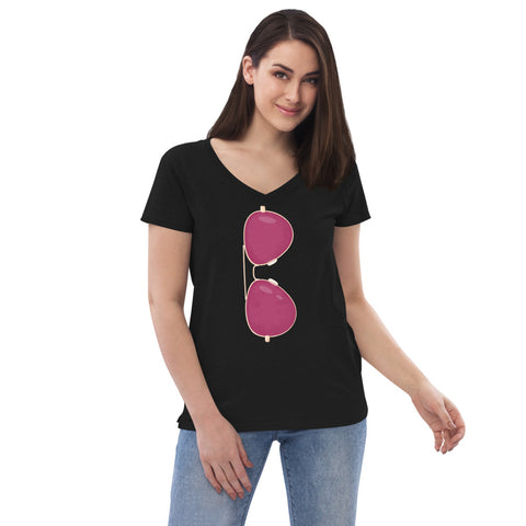 Rose-Colored Glasses Women’s V-Neck T-Shirt