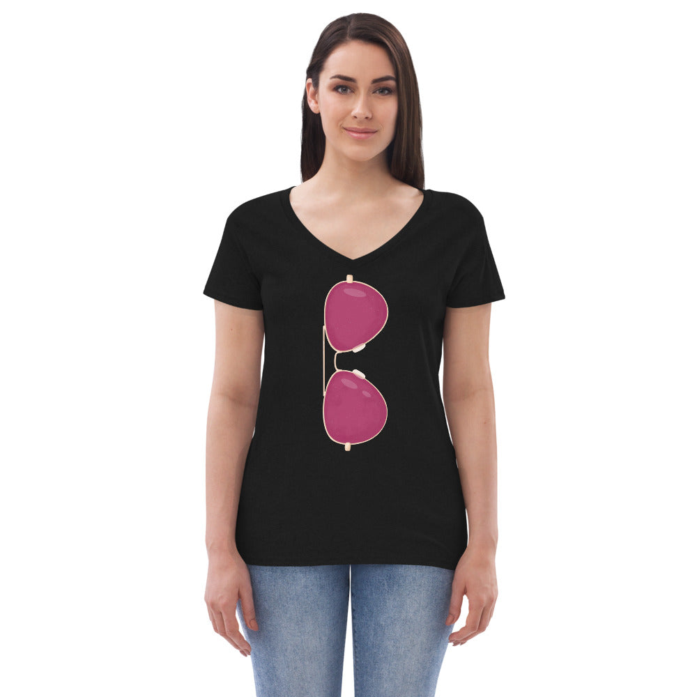 Rose-Colored Glasses Women’s V-Neck T-Shirt