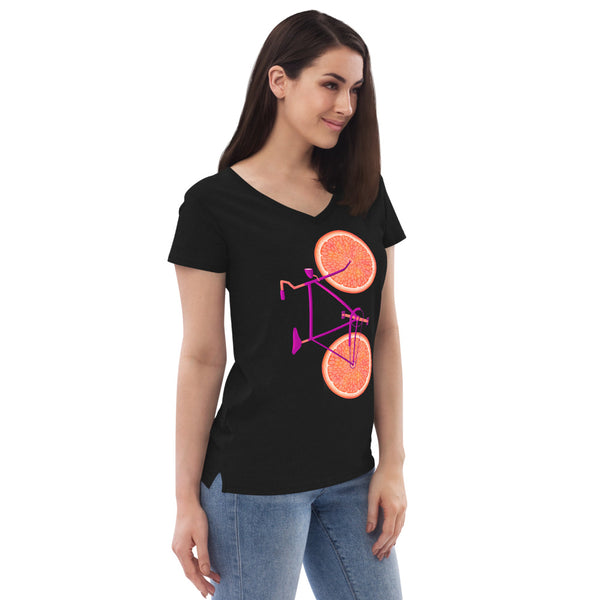Orange Slicycle Women’s V-Neck T-Shirt