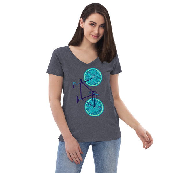 Limeade Slicycle Women's V-Neck T-Shirt