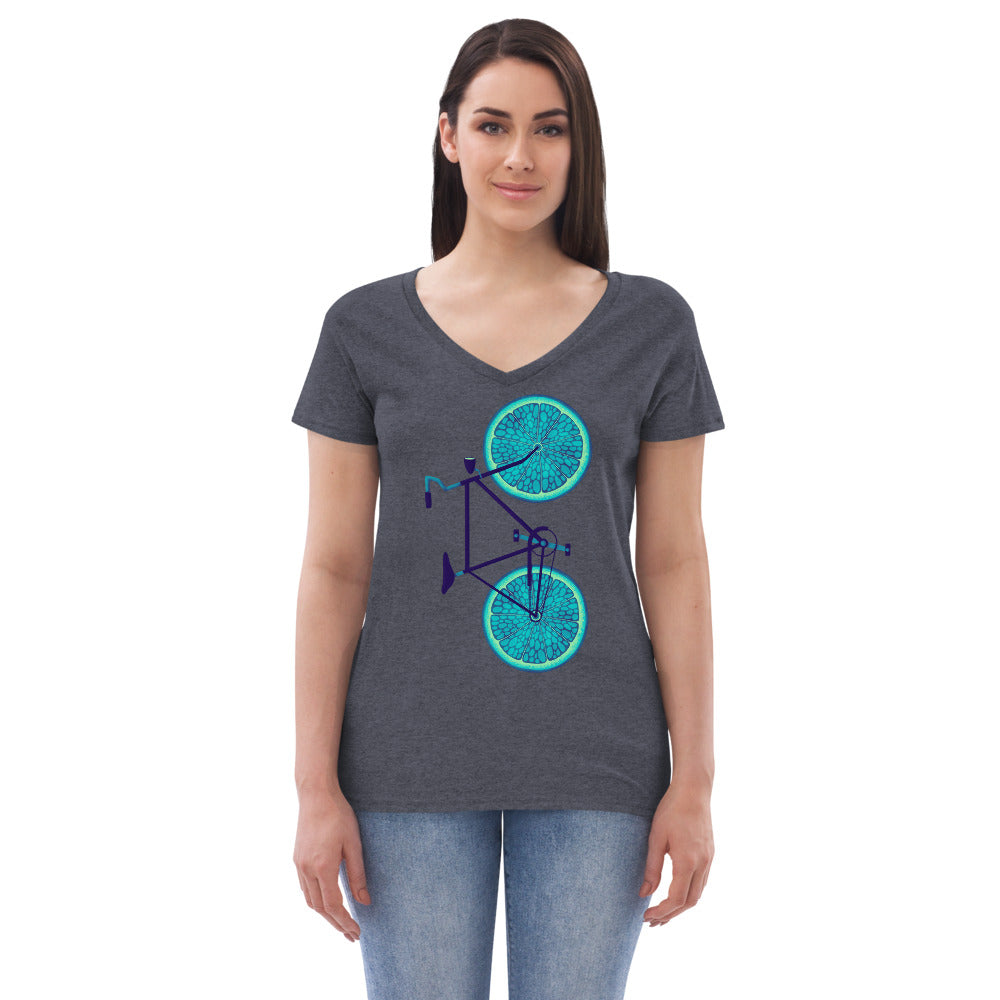 Limeade Slicycle Women's V-Neck T-Shirt